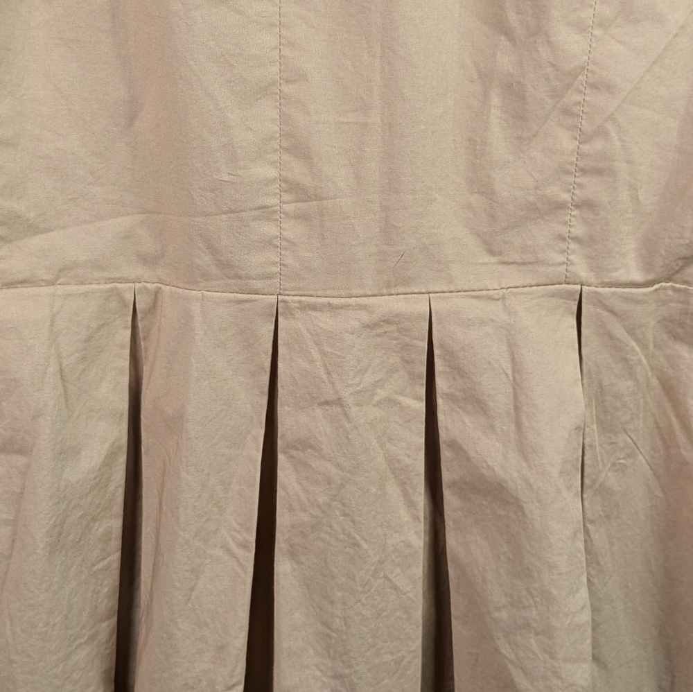 TOMMY HILFIGER Sleeveless Knee-Length Fit and Flare Pleated Cotton Dress 12 - Picture 11 of 12